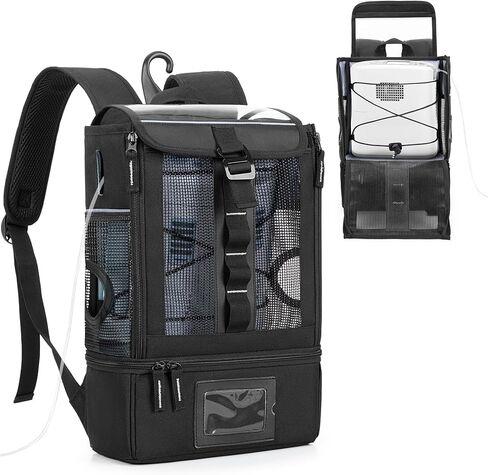 Trunab Portable Oxygen Concentrator Backpack, POC Carrying Bag Compatible with Inogen One, Caire Freestyle Comfort, Oxygo, Black in Saudi Arabia