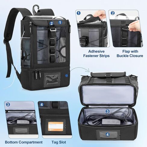 Trunab Portable Oxygen Concentrator Backpack, POC Carrying Bag Compatible with Inogen One, Caire Freestyle Comfort, Oxygo, Black in Saudi Arabia