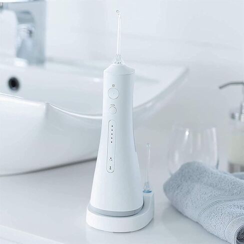 Water Flosser Professional Cordless Dental Oral Irrigator - Portable and Rechargeable IPX7 Waterproof Water Flossing with Cleanable Water Tank for Home and Travel (White) in Kuwait
