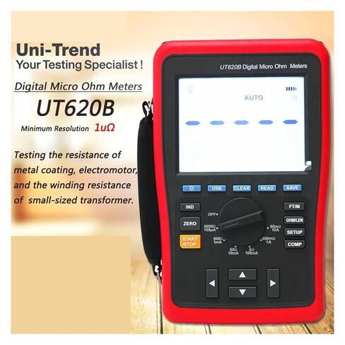 Resistance Tester, UT620B DC Low Resistance Tester, Four-Wire Measurement Data Storage USB Transfer Belt Backlight in Saudi Arabia