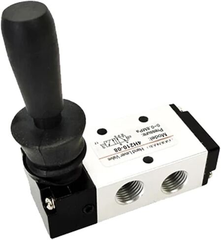 4H210-08/4H410-15 صمام تبديل الهواء ذو ​​5 منافذ، تحكم هوائي 5/2 طريقة تشغيل رافعة اليد، قطعة واحدة (تركيبات 12 مم، 4H210-08) in Kuwait