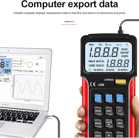 محلل اهتزاز عالي الدقة، مقياس اهتزاز رقمي مع شاشة LCD بإضاءة خلفية، تخزين وقراءة ونقل وطباعة البيانات، موجه الجهد المنخفض in Saudi Arabia