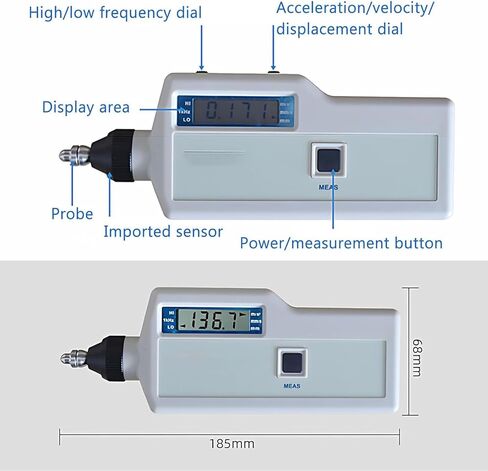 Handheld Digital Vibration Meter, High Precision Engine Vibration Analyzer Meter, 3.5-Digit LCD Display, Precise Measurement, for Mechanical Manufacturing, Automobile Industry in Saudi Arabia