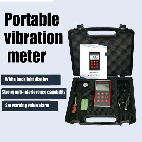 0.1-199.9m/s2 Digital Vibration Meter, Handheld Digital Vibration Analyer Tester, 3Hz-1KHz Frequency & 180 Rpm-60000 RPM Speed Measurement, Split Probe, Over Limit Alarm in Kuwait