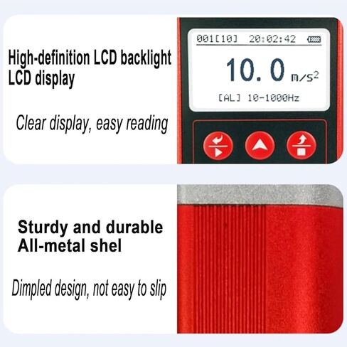 0.1-199.9m/s2 Digital Vibration Meter, Handheld Digital Vibration Analyer Tester, 3Hz-1KHz Frequency & 180 Rpm-60000 RPM Speed Measurement, Split Probe, Over Limit Alarm in Kuwait