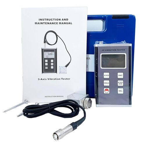 Handheld 3D Vibration Tester Vibrometer with Piezoelectric Accelerometer Sensor Measures 3 Channel Range Acceleration 0.1~400m/s² 10Hz~10kHz Used for Measuring Periodic Motion ﻿ in Saudi Arabia