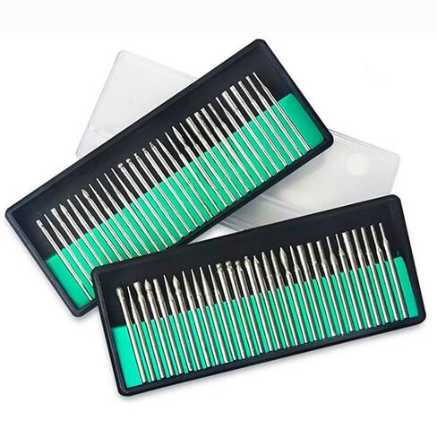 Rymin Diamond Burr Bits,Carving Burr Bits,Drill Kit for Rotary Tool Metal, Woodworking Router Grinding Engraving Carving- 3/32"(2.35mm) Shank Pack of 90Pcs/ 3 Sets in Saudi Arabia