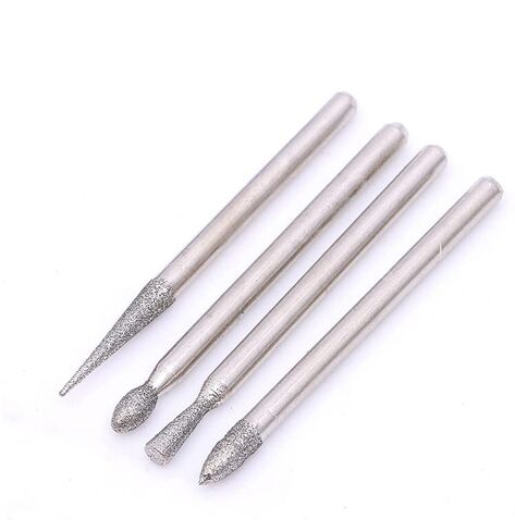 Rymin Diamond Burr Bits,Carving Burr Bits,Drill Kit for Rotary Tool Metal, Woodworking Router Grinding Engraving Carving- 3/32"(2.35mm) Shank Pack of 90Pcs/ 3 Sets in Saudi Arabia