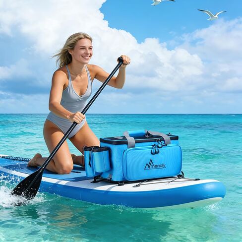 MENOLY Paddle Board Accessories Cooler, 28L Sup Kayak Deck Cooler Bag Fit 36 Cans with Waterproof Phone Pouch, Adjustable Strap, Bottle Opener for Paddleboarding, Kayaking, Camping in Kuwait