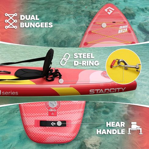 Starcity 11'x34*6" Blow Up Paddle Board, Inflatable Paddle Board, Spacious and Stable, Anti Slip and Easy to Operate, Large Size Suitable for Single Person/Family/Pet Use in Kuwait