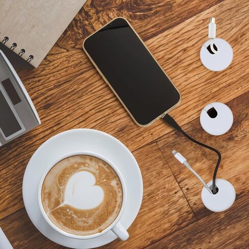 3 قطع بحلقات معدنية للمكتب مقاس 1-1/2 بوصة، غطاء فتحة حلقة معدنية لسلك الكمبيوتر للكابلات، أغطية فتحات أسلاك الكابلات البلاستيكية ABS لتنظيم سلك المكتب المنزلي in Saudi Arabia