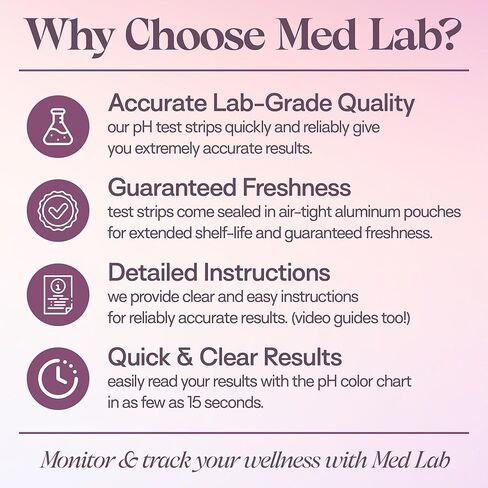 مجموعة شرائط اختبار درجة الحموضة المهبلية للنساء (10 قطع) مغلفة بشكل فردي لتوازن درجة الحموضة، والتهاب المهبل البكتيري (BV)، وعدوى الخميرة، وانقطاع الطمث in Kuwait