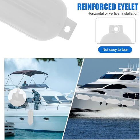 Boat Fenders, 4 Pack 10 X 30 Inches Ribbed Twin Eyes Boat Fenders Bumpers for Docking, Pontoon Boat fenders Bumper with 4 Ropes, 1 Air Pump and 4 Needles in Saudi Arabia