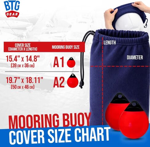 مجموعة من 2 أغطية لعوامة الرسو للقارب | أغطية حواجز من الصوف (أزرق داكن) in Kuwait