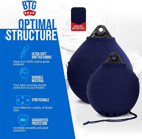 مجموعة من 2 أغطية لعوامة الرسو للقارب | أغطية حواجز من الصوف (أزرق داكن) in Kuwait