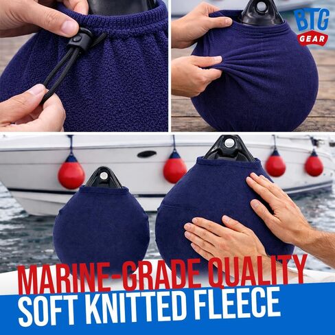 مجموعة من 2 أغطية لعوامة الرسو للقارب | أغطية حواجز من الصوف (أزرق داكن) in Kuwait