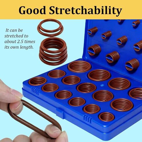 396 PCS SAE FKM Viton O Ring Assortment Kit, 30 Sizes Viton O-Ring Kit, Shore 75A Durometer, Metric O Ring Kit for Cylinders, Hydraulic, Automotive, Engine and Plumbing Repair in Kuwait