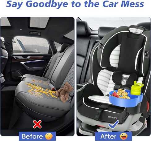 2Packs Travel Acced Racher for Kids Car Car With Holder Cup ، و Kids Car Seat Snack Rack ، و Toddlers Road Trip Essentials Travel Snacks Food Plate Tray (2Black) in Kuwait