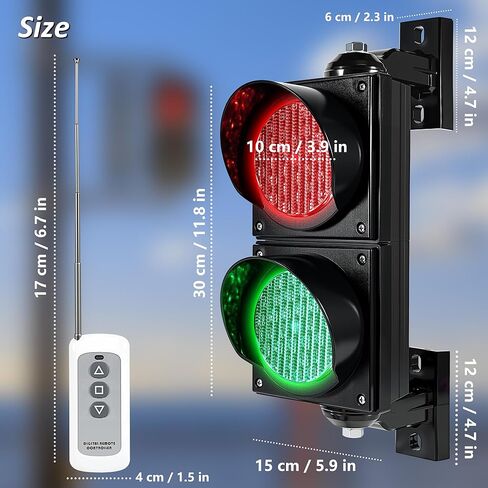 إشارة مرور 4 بوصة/100 مم، AC85-265V LED أحمر أخضر للتوقف والانطلاق، IP65 غطاء كمبيوتر مقاوم للماء في الهواء الطلق لمرآب السيارات الصناعية، التحكم في الدخول والخروج، ديكور هواية، جهاز التحكم عن بعد in Kuwait