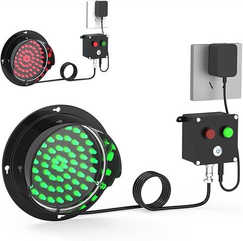 أضواء مرور LED باللون الأحمر/الأخضر، مصباح LED للتوقف والانطلاق 2 في 1، تيار متردد 110-240 فولت، ضوء إيقاف الإشارة الصناعية، التحكم في الأزرار، التوصيل والتشغيل (200 مم/8 بوصة) in Saudi Arabia