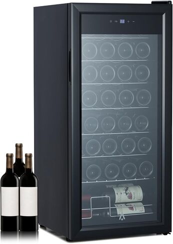 39 Bottle Wine Cooler, Mini Wine Fridge with Digital Temperature Control, Freestanding Dual Zone Wine Cellar Beverage Refrigerator, Tempered Glass Door, Quiet Operation Fridge for Home Kitchen Office in Saudi Arabia