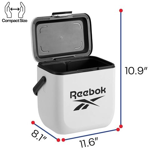 Reebok 8L Hard Cooler, Officially Licensed Portable Ice Chest with Handle, Holds 12 Cans, 12-Hour Ice Retention,White in Saudi Arabia