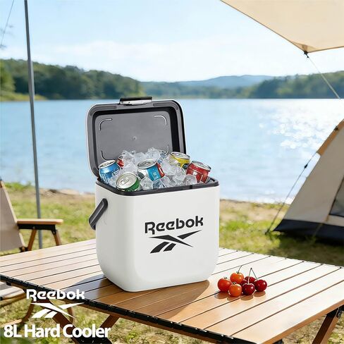 Reebok 8L Hard Cooler, Officially Licensed Portable Ice Chest with Handle, Holds 12 Cans, 12-Hour Ice Retention,White in Saudi Arabia