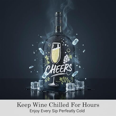 Gel Wine Cooler Sleeve & Holder - Freestanding Wine Bottle Cooler for Red, White, Sparkling Wine and Champagne, Portable Ice Wine Sleeve Carrier with Reusable Cooling Gel in Kuwait