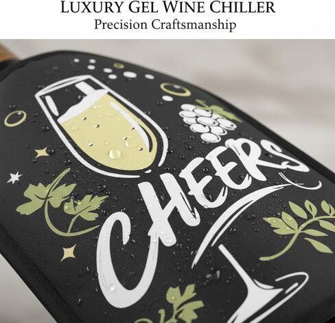 Gel Wine Cooler Sleeve & Holder - Freestanding Wine Bottle Cooler for Red, White, Sparkling Wine and Champagne, Portable Ice Wine Sleeve Carrier with Reusable Cooling Gel in Kuwait