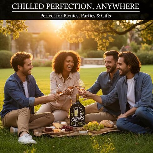 Gel Wine Cooler Sleeve & Holder - Freestanding Wine Bottle Cooler for Red, White, Sparkling Wine and Champagne, Portable Ice Wine Sleeve Carrier with Reusable Cooling Gel in Kuwait