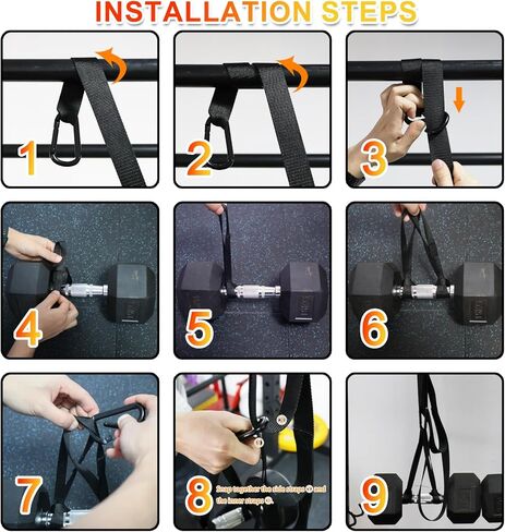 J Bryant Adjustable Dumbbell Spotter Straps – Heavy Duty Weight Lifting, 220LB Capacity Per Strap, 5 Quick-Adjust Positioning Points, Compatible with Squat Racks & Pull-Up Bars for Home & Gym in Saudi Arabia