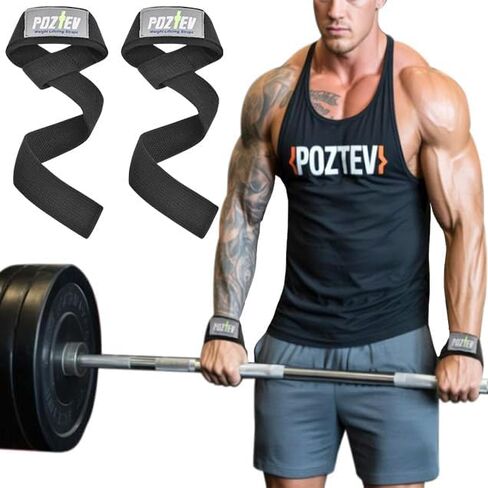 Lifting Straps for Weightlifting, Deadlifts & Pull-Ups – Non-Slip, Heavy-Duty Wrist Strap for Men & Women - 18" Cotton Gym Workouts Straps with Neoprene Padding for Powerlifting, Bodybuilding, Strength Training (Pair) in Kuwait