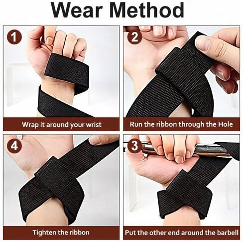 Lifting Straps for Weightlifting, Deadlifts & Pull-Ups – Non-Slip, Heavy-Duty Wrist Strap for Men & Women - 18" Cotton Gym Workouts Straps with Neoprene Padding for Powerlifting, Bodybuilding, Strength Training (Pair) in Kuwait