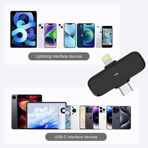 Crelander 3 in 1 Professional Mini Wireless Microphone for iPhone/Android/Camera, Bluetooth Lavalier Mic Crystal Clear Sound Quality for Recording, Live Streaming, Microphone Clips in Kuwait