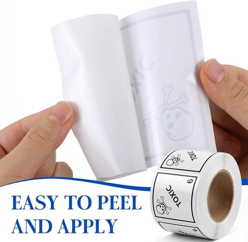 500 PCS Hazard Class 6 Toxic Labels - 4 x 4 Inch Square Poison Adhesive Labels for Industrial, Laboratory, Transportation in Kuwait