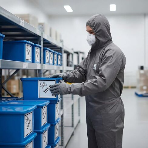 500 PCS Hazard Class 6 Toxic Labels - 4 x 4 Inch Square Poison Adhesive Labels for Industrial, Laboratory, Transportation in Kuwait