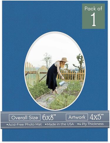 CountryArtHouse Textured White Acid Free 6x8 Oval Picture Frame Mat with White Core Bevel Cut for 4x5 Pictures - Fits 6x8 Frame - Pack of 1 Matboard in Saudi Arabia