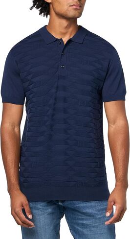 KARL LAGERFELD Men's Henley Short Sleeve Fitted Knit Sweater in Saudi Arabia