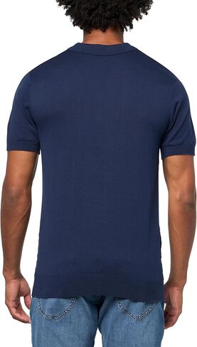 KARL LAGERFELD Men's Henley Short Sleeve Fitted Knit Sweater in Saudi Arabia