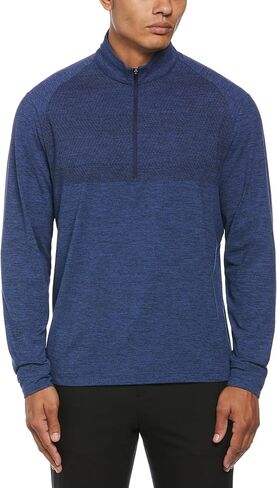 Perry Ellis Men's 1/4 Zip Long Sleeve Heather Stretch Golf Pullover, Sun Protection Water-Repellent (Available in Big & Tall) in Saudi Arabia