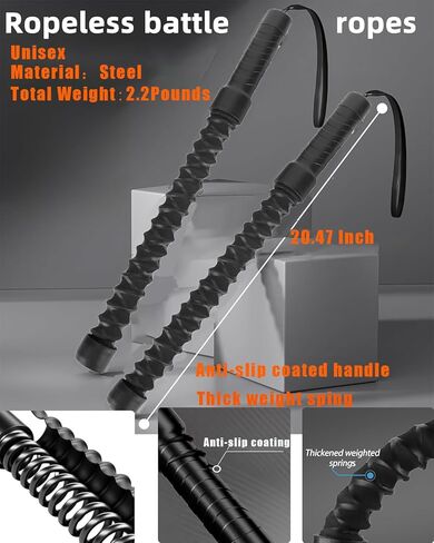 Basan Ropeless Battle Rope for Home Gym,Heave Duty Home Gym cordless Battle Rope for Advanced Fitness Training, Low-Impact Cardio Training Durable Core Strength Arm Muscle Builder Ropes in Saudi Arabia