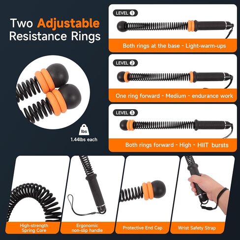 Adjustable Ropeless Battle Ropes, Portable Training Ropes for Home Gym, Quiet Air Resistance Heavy Duty Cordless Battle Rope, Versatile Exercise Equipment for Indoor and Travel Exercise in Saudi Arabia