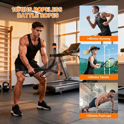 Adjustable Ropeless Battle Ropes, Portable Training Ropes for Home Gym, Quiet Air Resistance Heavy Duty Cordless Battle Rope, Versatile Exercise Equipment for Indoor and Travel Exercise in Saudi Arabia