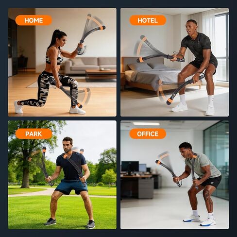 Adjustable Ropeless Battle Ropes, Portable Training Ropes for Home Gym, Quiet Air Resistance Heavy Duty Cordless Battle Rope, Versatile Exercise Equipment for Indoor and Travel Exercise in Saudi Arabia
