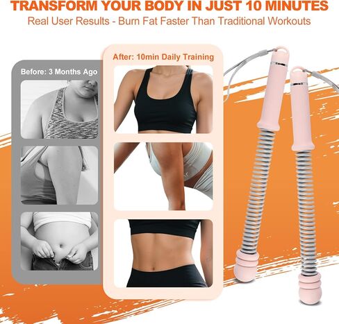 Adjustable Weighted Ropeless Battle Ropes for Home Gym, Heavy Duty Portable Workout Rope for Strength Building & Low-Impact Cardio, Fitness Equipment for Men & Women with HIIT Training in Saudi Arabia