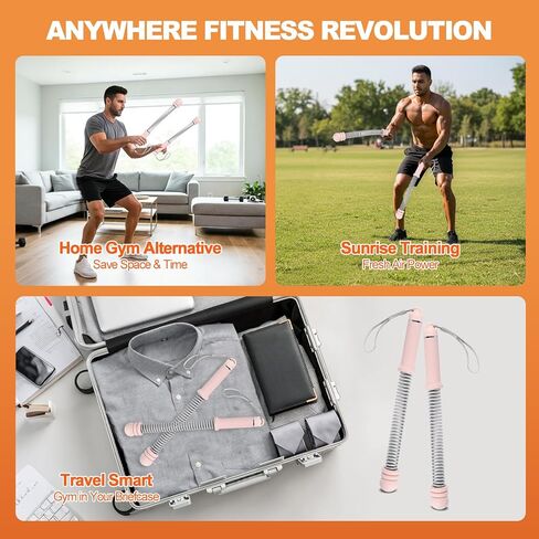 Adjustable Weighted Ropeless Battle Ropes for Home Gym, Heavy Duty Portable Workout Rope for Strength Building & Low-Impact Cardio, Fitness Equipment for Men & Women with HIIT Training in Saudi Arabia