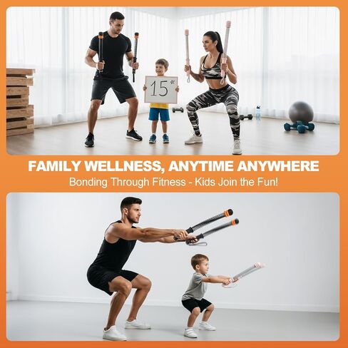 Adjustable Weighted Ropeless Battle Ropes for Home Gym, Heavy Duty Portable Workout Rope for Strength Building & Low-Impact Cardio, Fitness Equipment for Men & Women with HIIT Training in Saudi Arabia