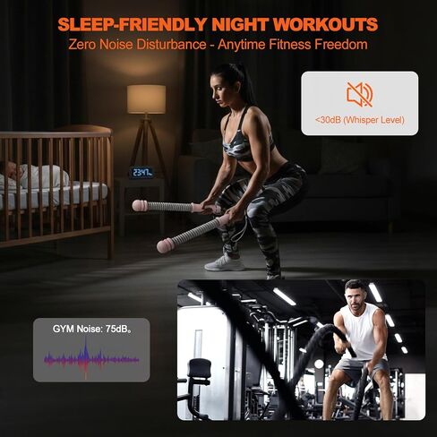 Adjustable Weighted Ropeless Battle Ropes for Home Gym, Heavy Duty Portable Workout Rope for Strength Building & Low-Impact Cardio, Fitness Equipment for Men & Women with HIIT Training in Saudi Arabia