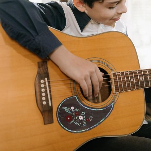 Vaguelly Bass Pickguards PVC Universal Folk Acoustic Guitar Pickguard شكل دمعة ذاتية اللصق جيتار Pickguard ملصق يناسب 39-41 بوصة in Kuwait