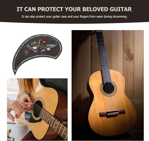 Vaguelly Bass Pickguards PVC Universal Folk Acoustic Guitar Pickguard شكل دمعة ذاتية اللصق جيتار Pickguard ملصق يناسب 39-41 بوصة in Kuwait